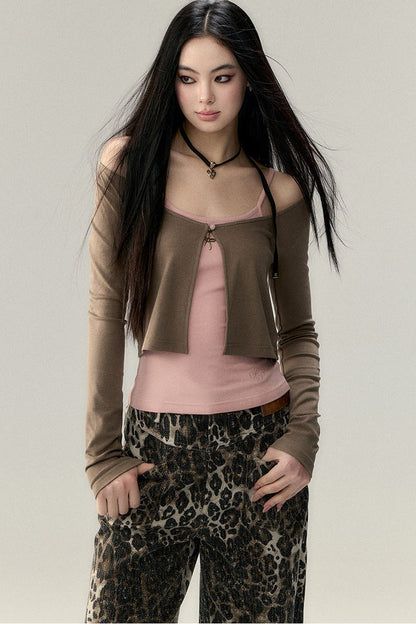 Pendant Blouse Vest Set