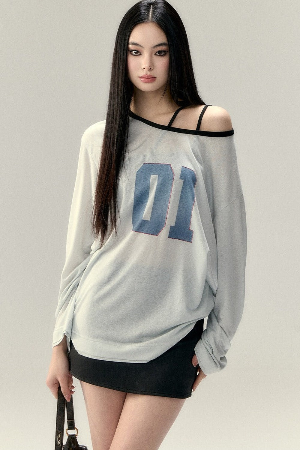 Color Block Letter Print Top Set-Up