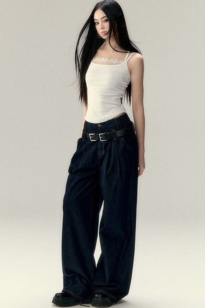 Vintage Wide-Leg Denim Pants