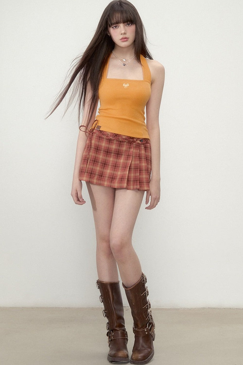 Pleated Bow-Tie Skirt