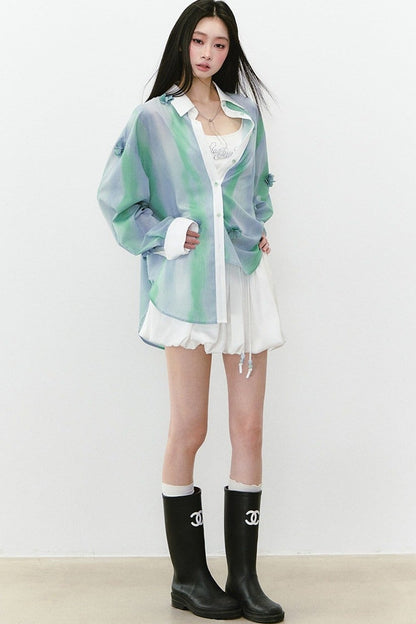 White Acetate Satin A-Line Skirt