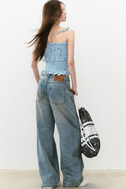 Bright Pleated Lace Camisole