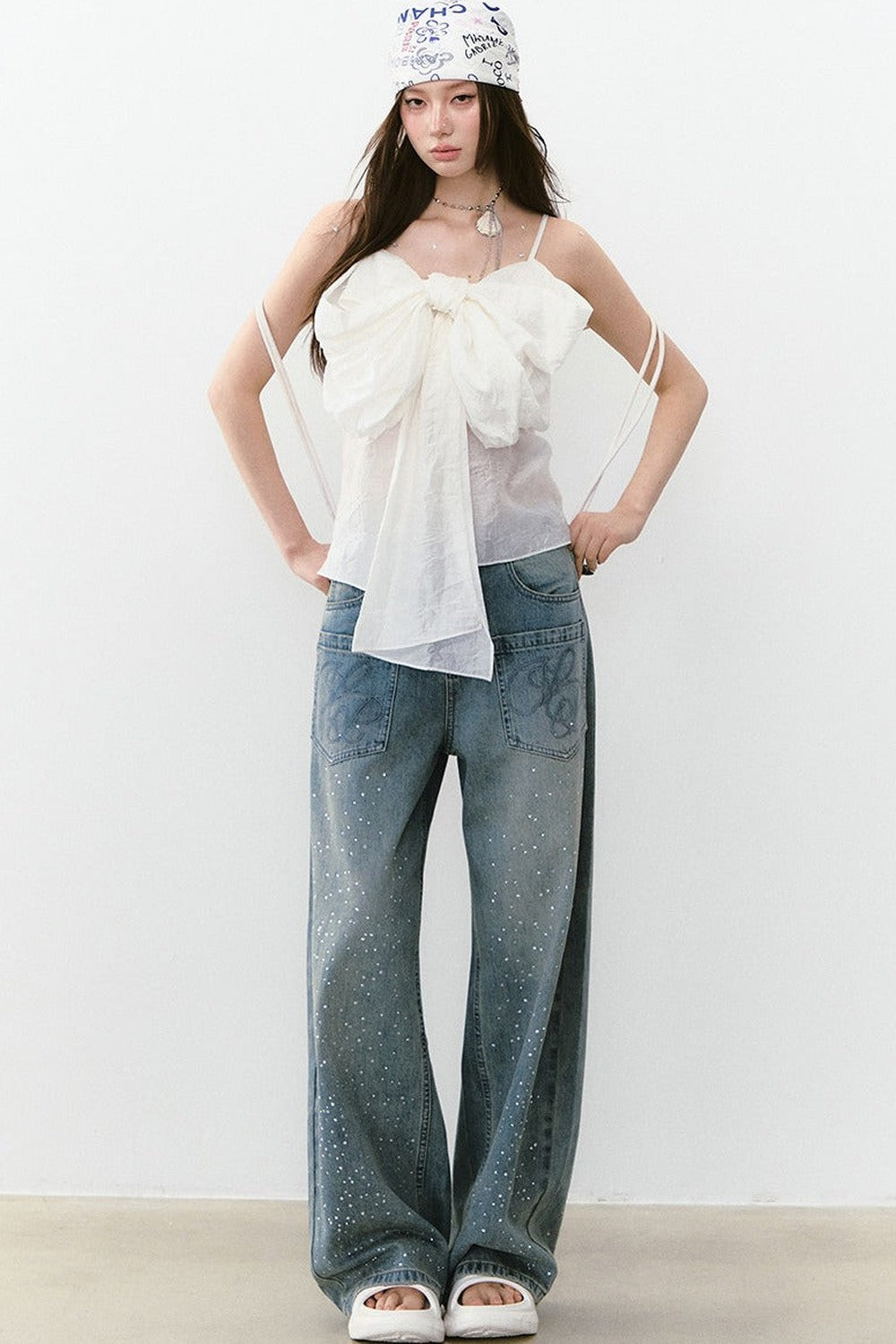 Pleated Bow Camisole Top