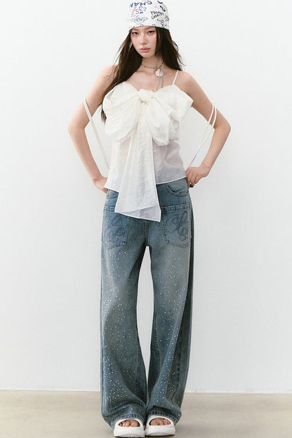 Pleated Bow Camisole Top