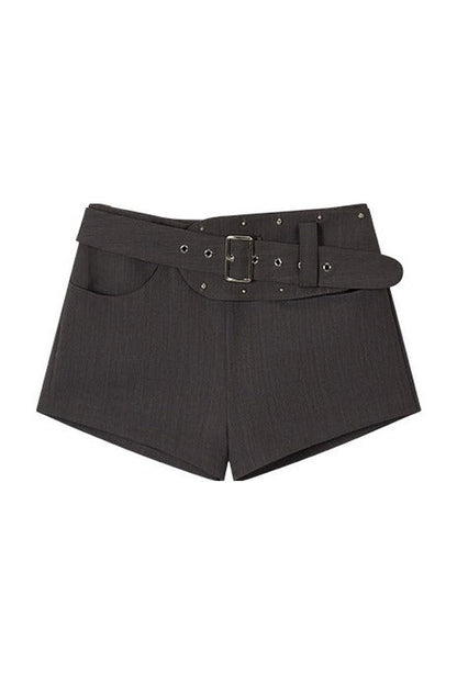 Viapitti Rivet Irregular Waistband Shorts
