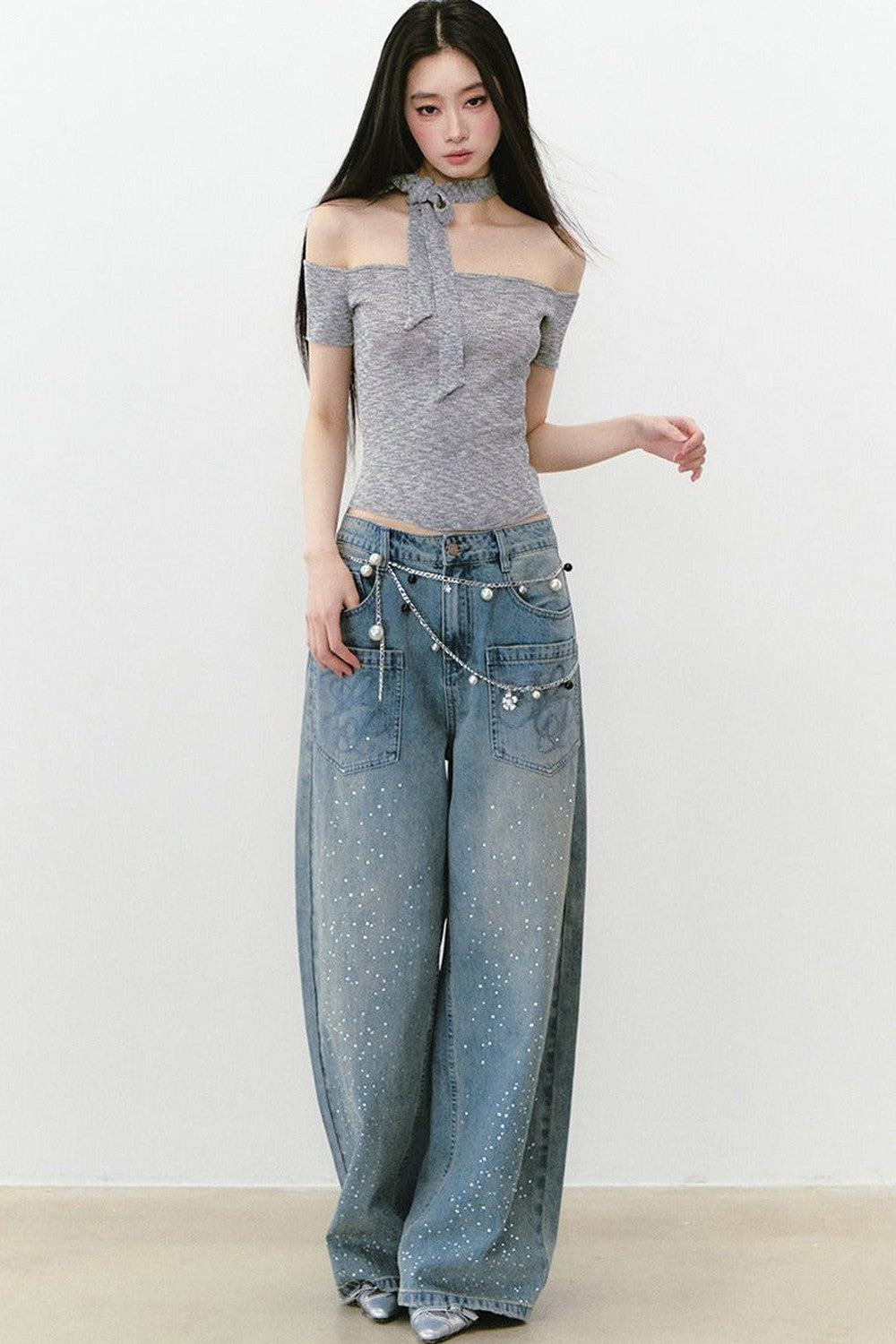 gilet en maille réversible à lacets