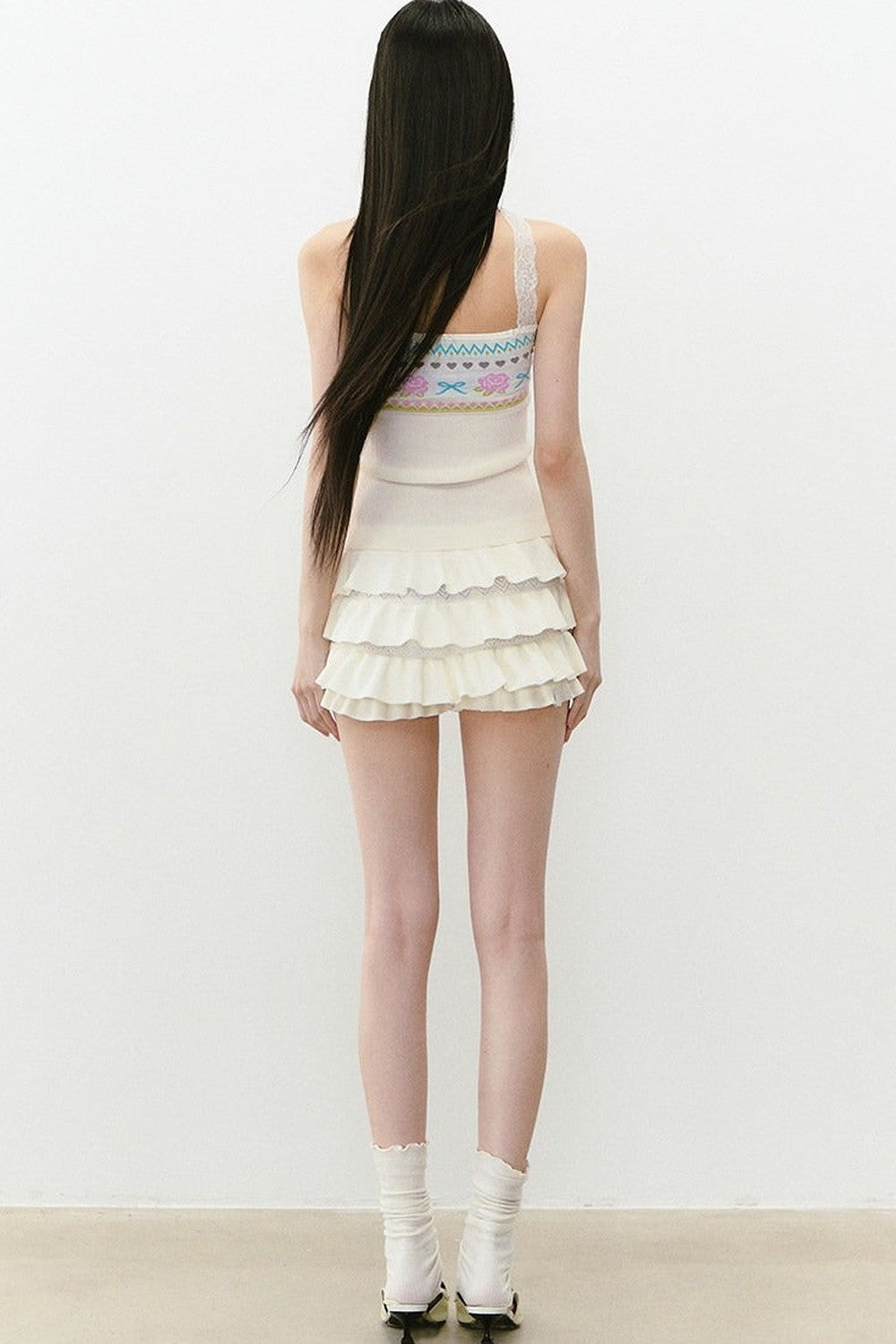 Designer Woolen Floral Halter Top