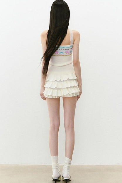 Designer Woolen Floral Halter Top