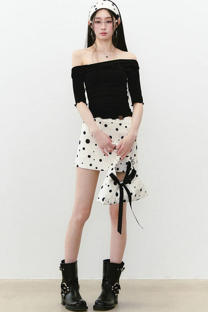 Acetate Off-Shoulder Top
