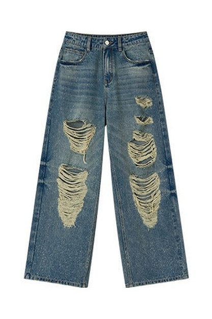 Sparkling Glitter Distressed Pants
