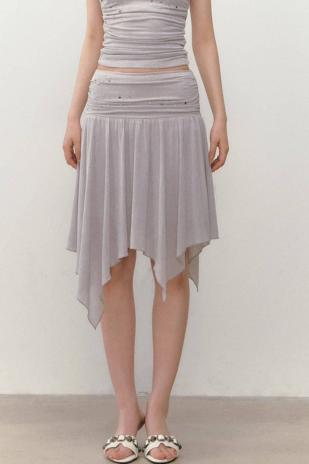 Beaded Pleated Acetate Bustier and Skirt Set-Up