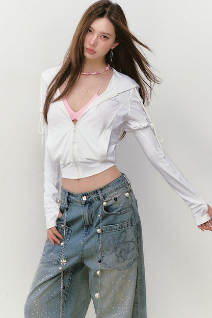 비아피티 자외선 차단 지수 50+ 라인스톤 재킷