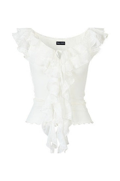 Multi-Layered Lace Ribbon T-Shirt