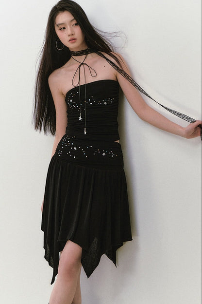 Star Beaded Pleated Bustier