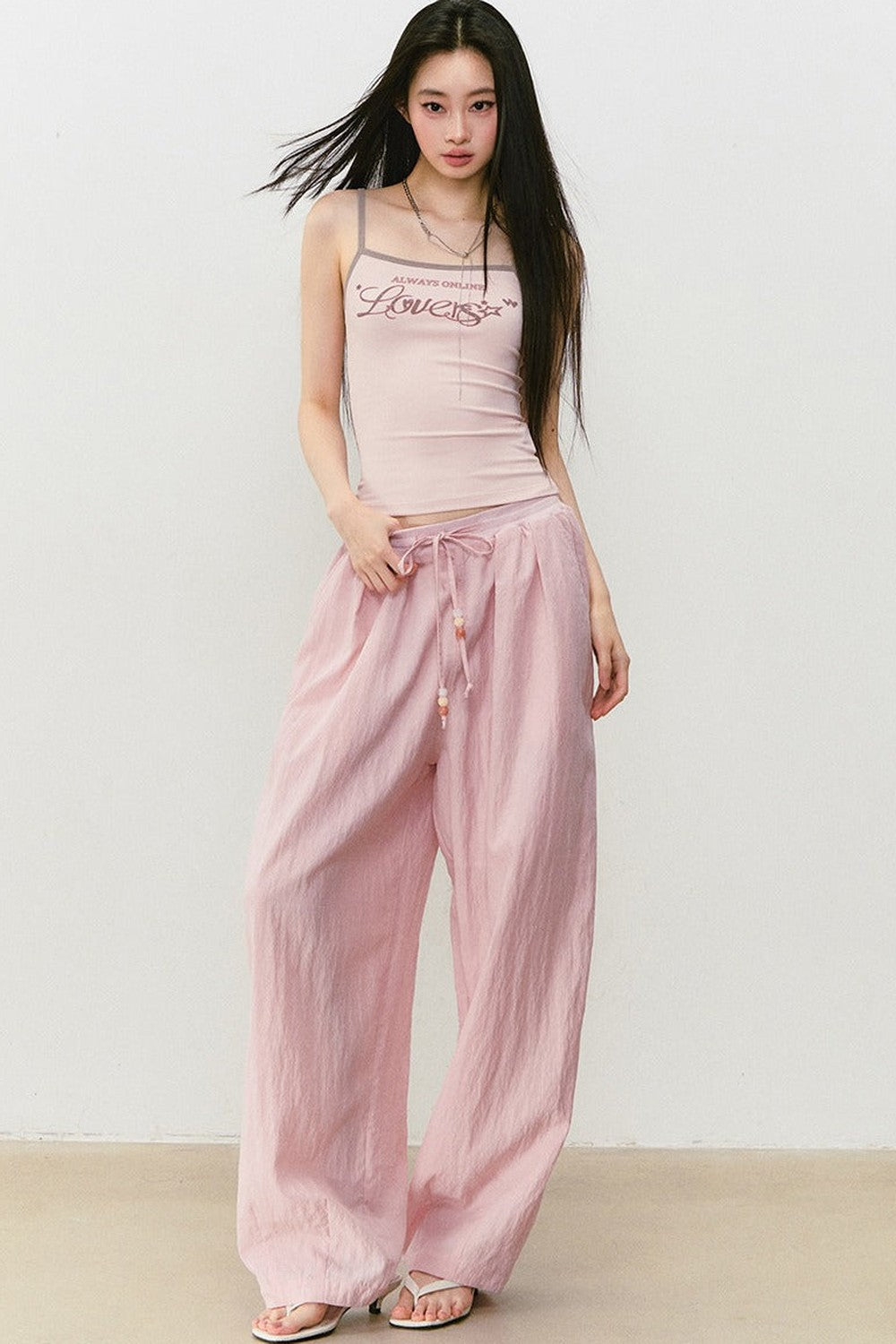 Color-Block Letter Print Camisole Top