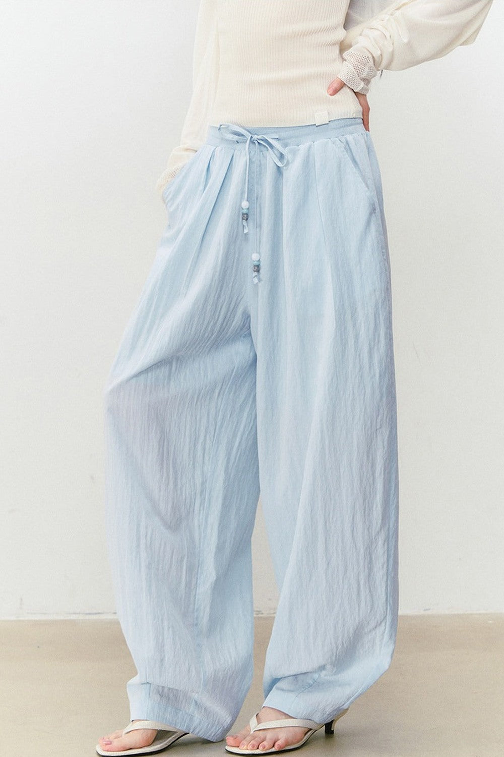 Elastic Waistband Drapey Pants