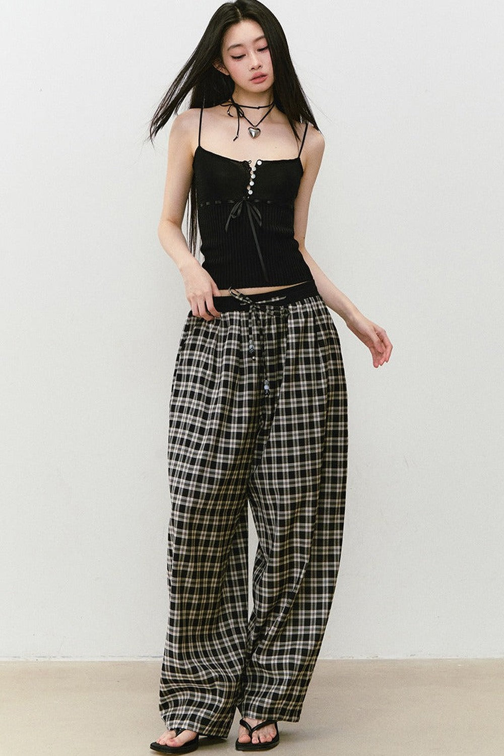 Elastic Waistband Drapey Pants