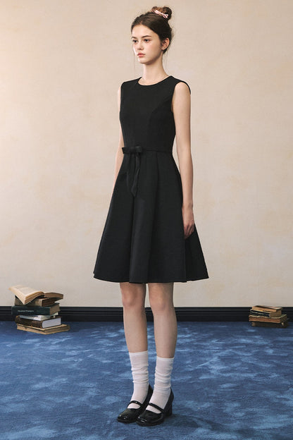 Black Bow A-Line Vest Dress