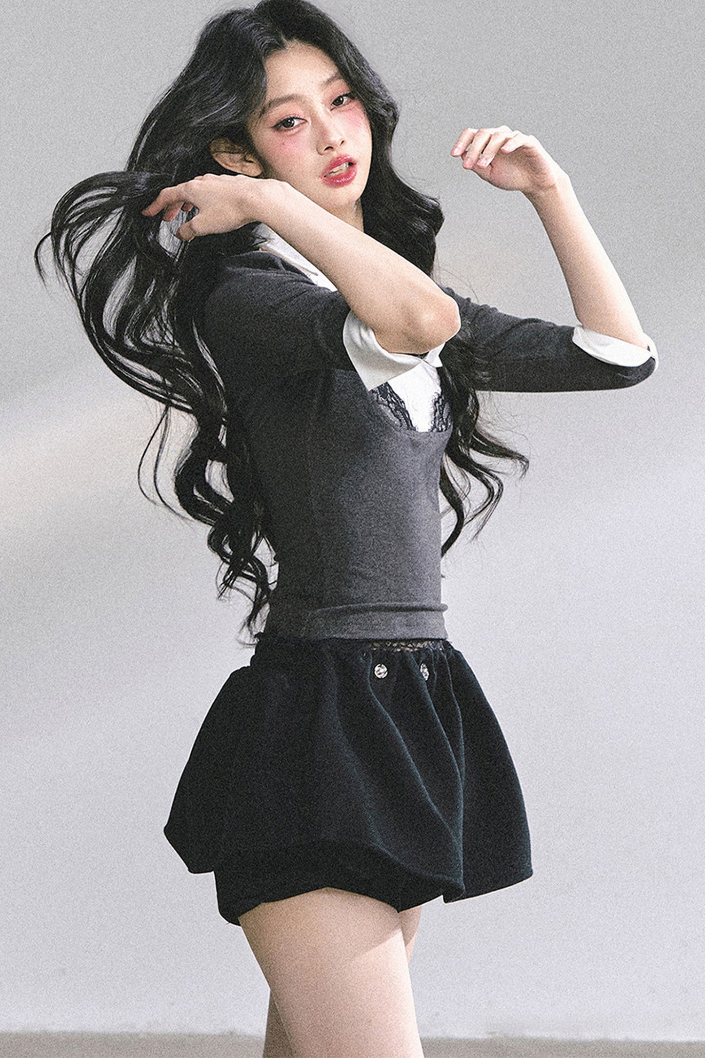 Lace Polo Collar Blouse
