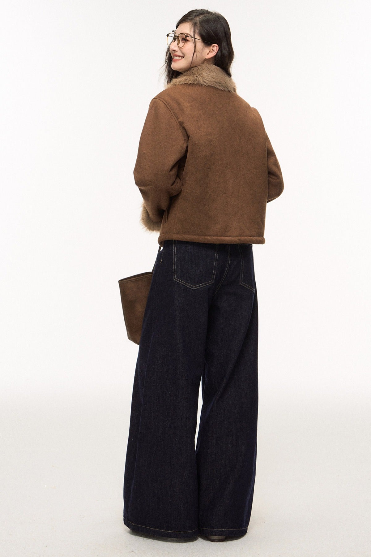 Brown Suede Jacket and Jeans Set-Up