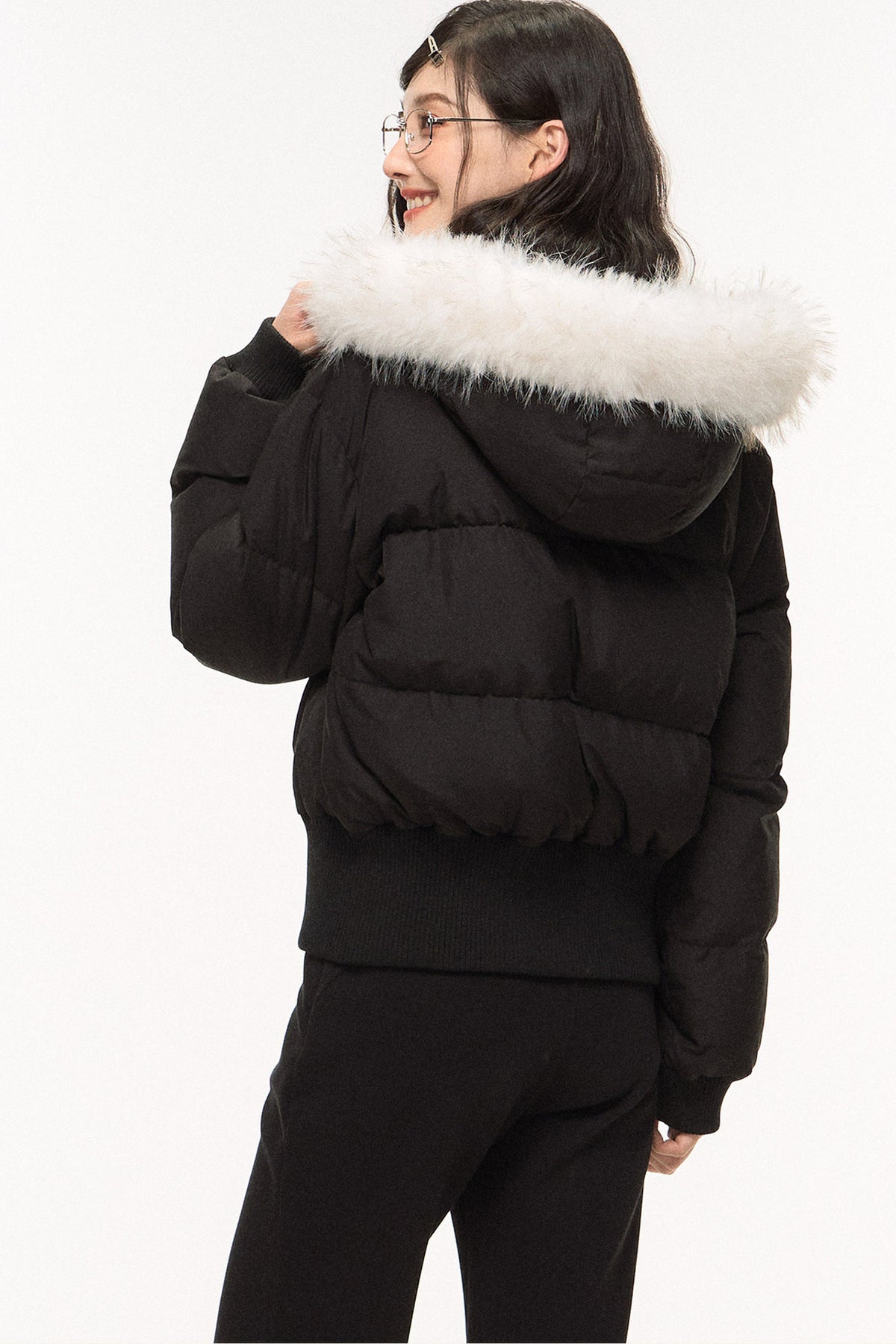 White Down Jacket and Pants Set-Up