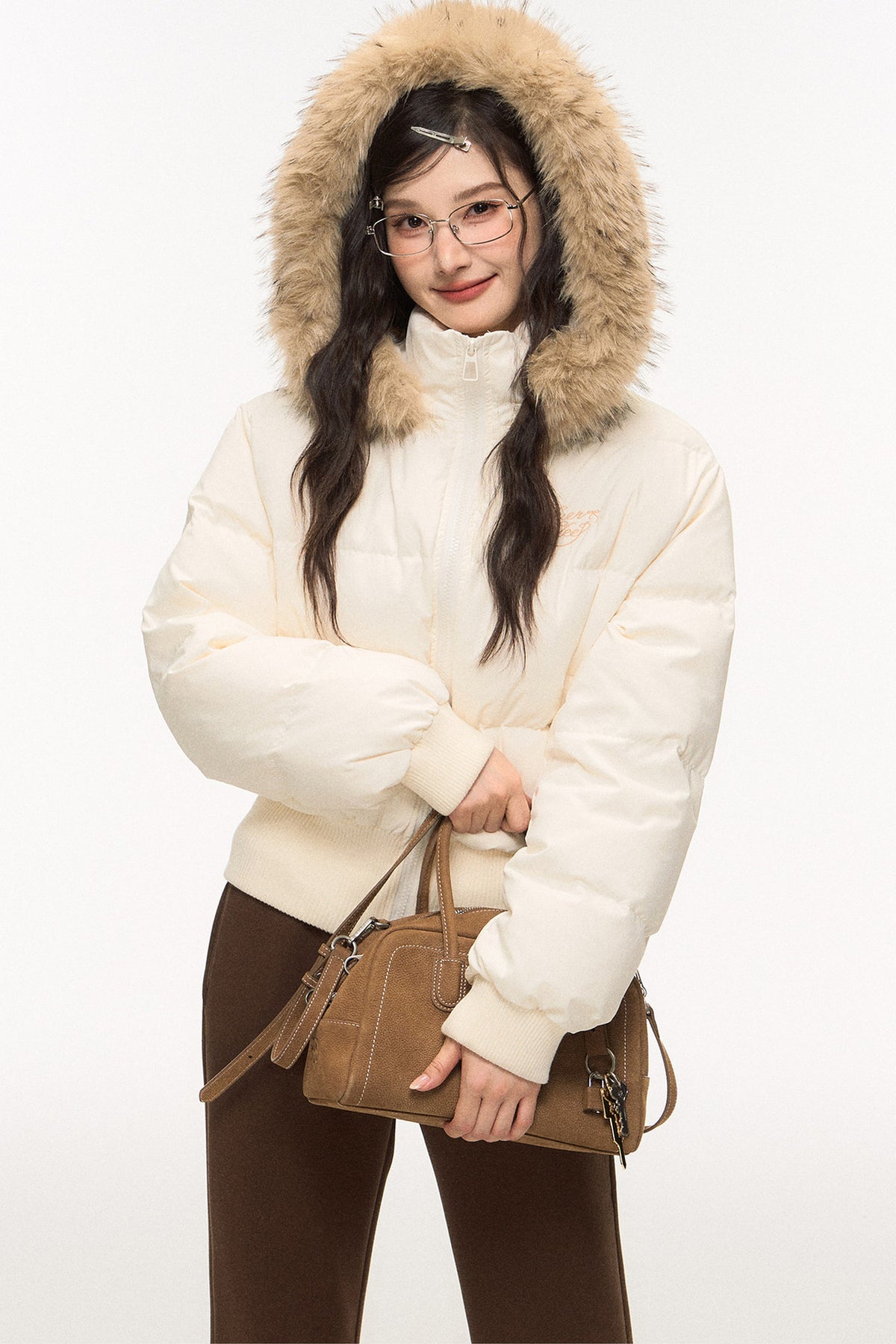 White Down Jacket and Pants Set-Up