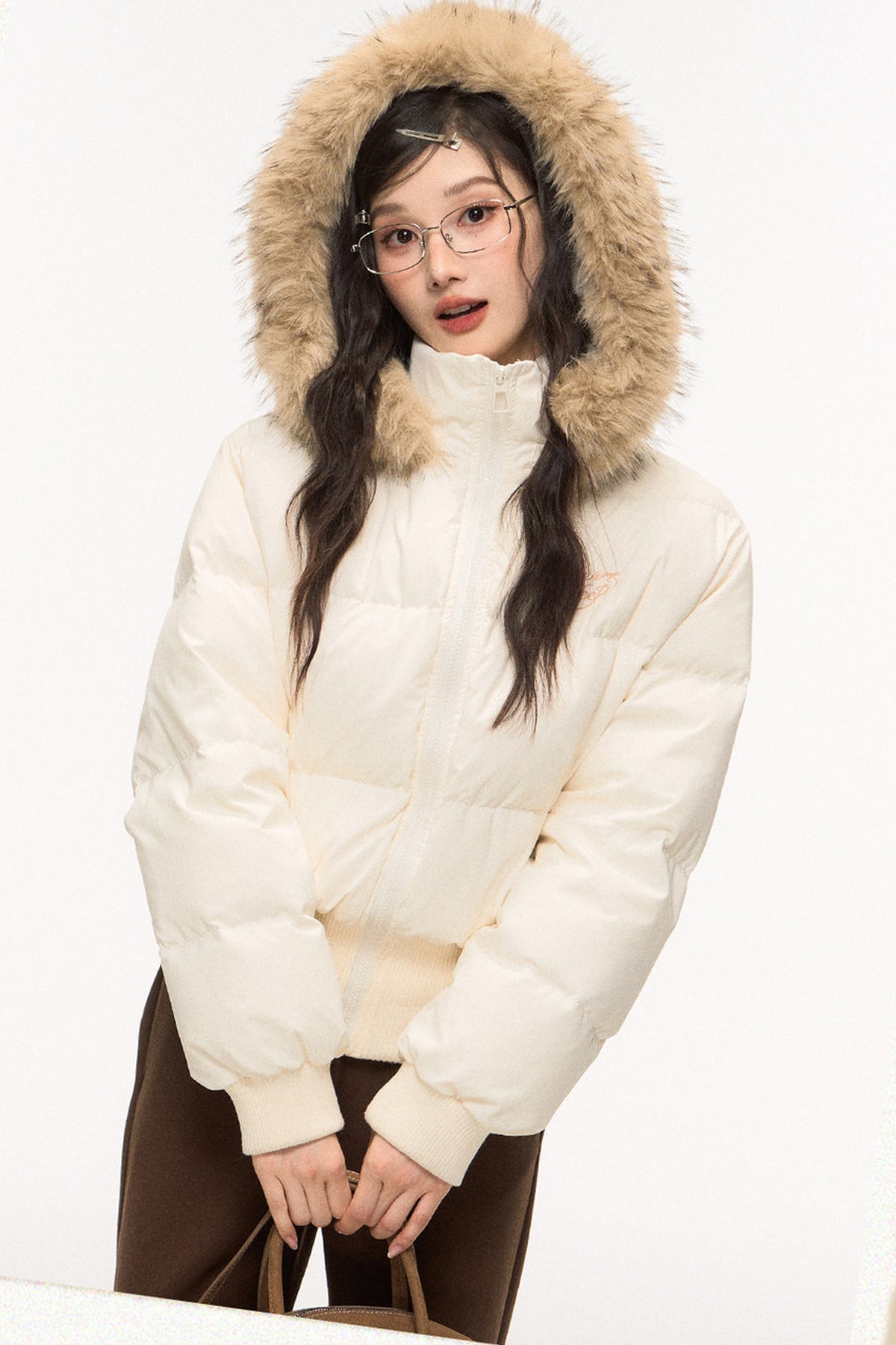 White Down Jacket and Pants Set-Up