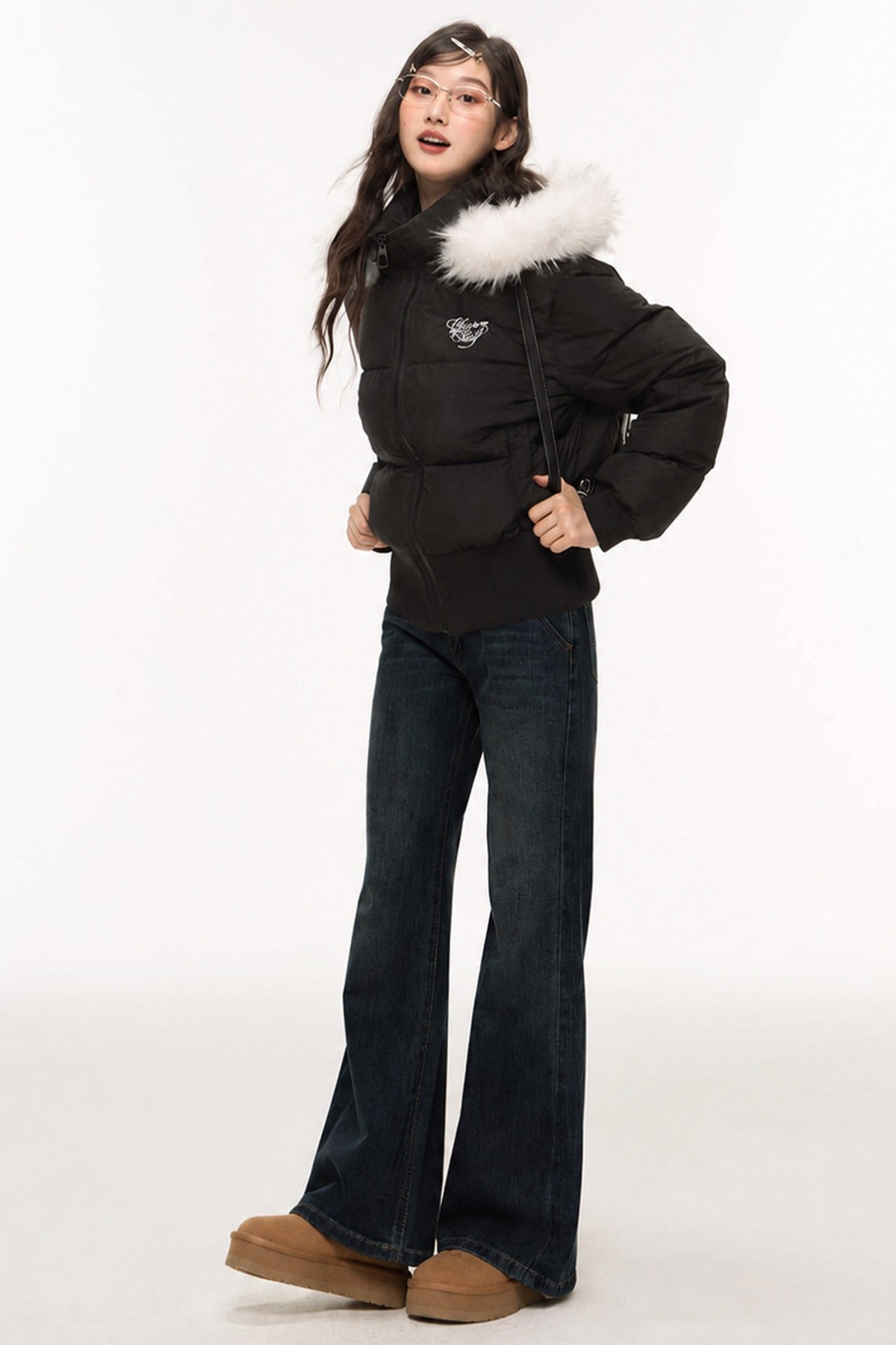 White Down Jacket and Pants Set-Up