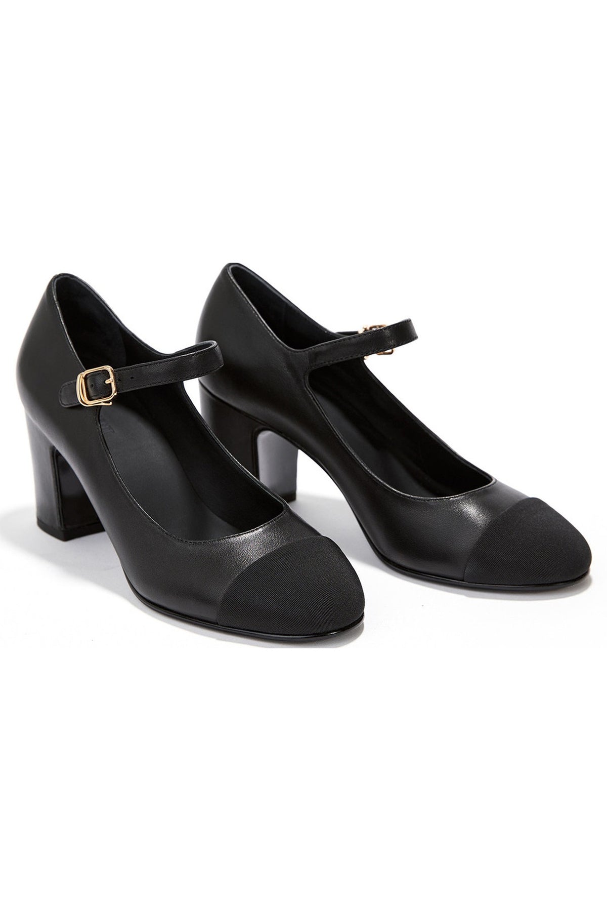 Genuine Leather Chunky Heel Women's Shoes