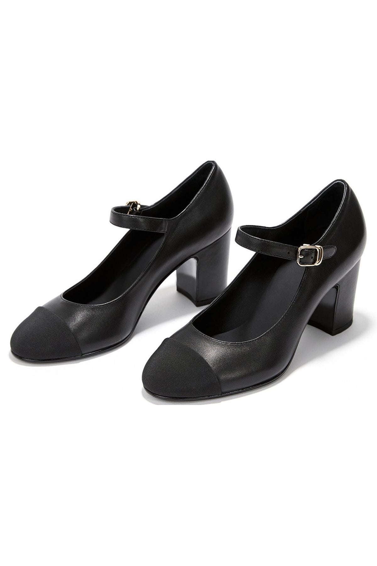Genuine Leather Chunky Heel Women's Shoes