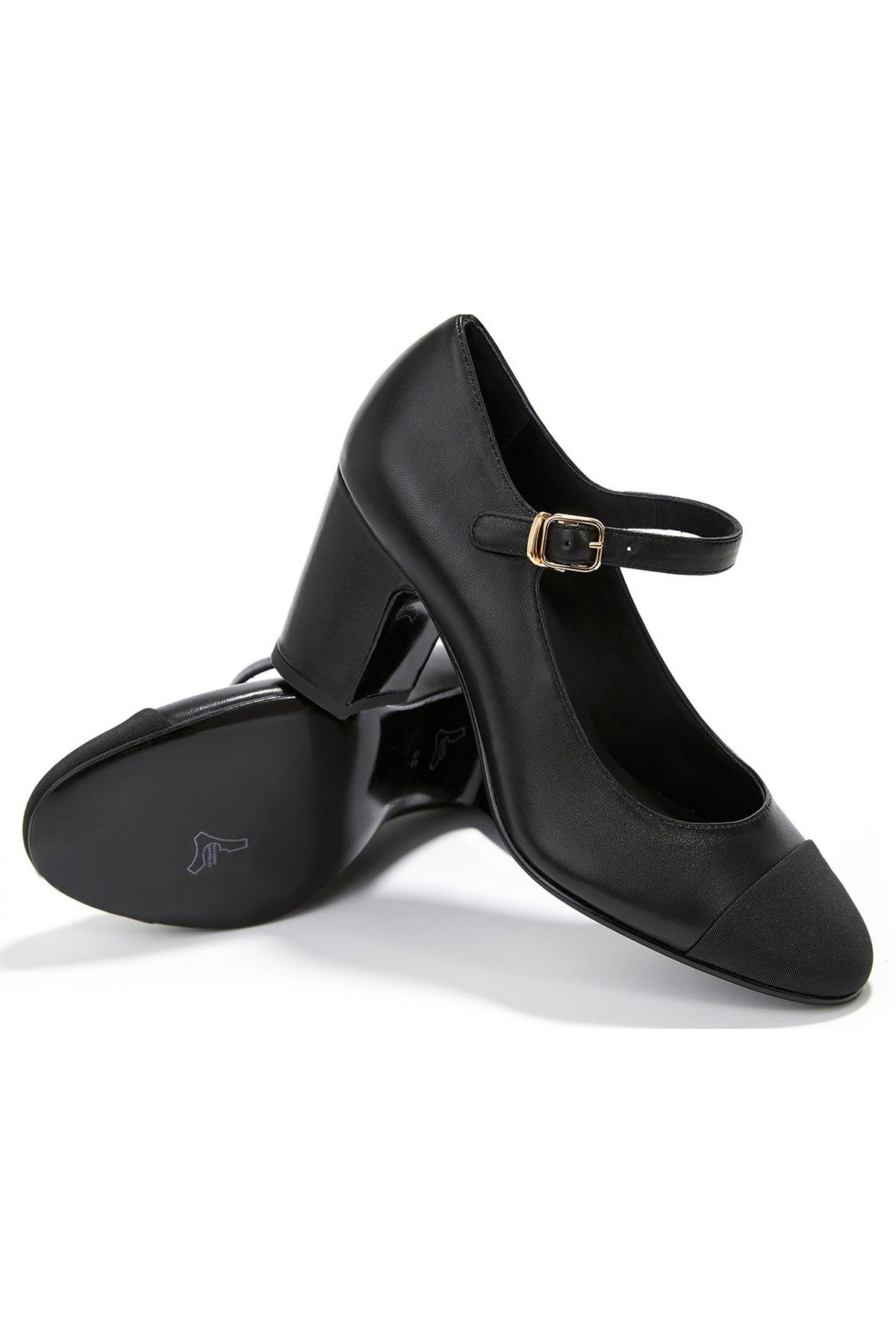 Genuine Leather Chunky Heel Women's Shoes