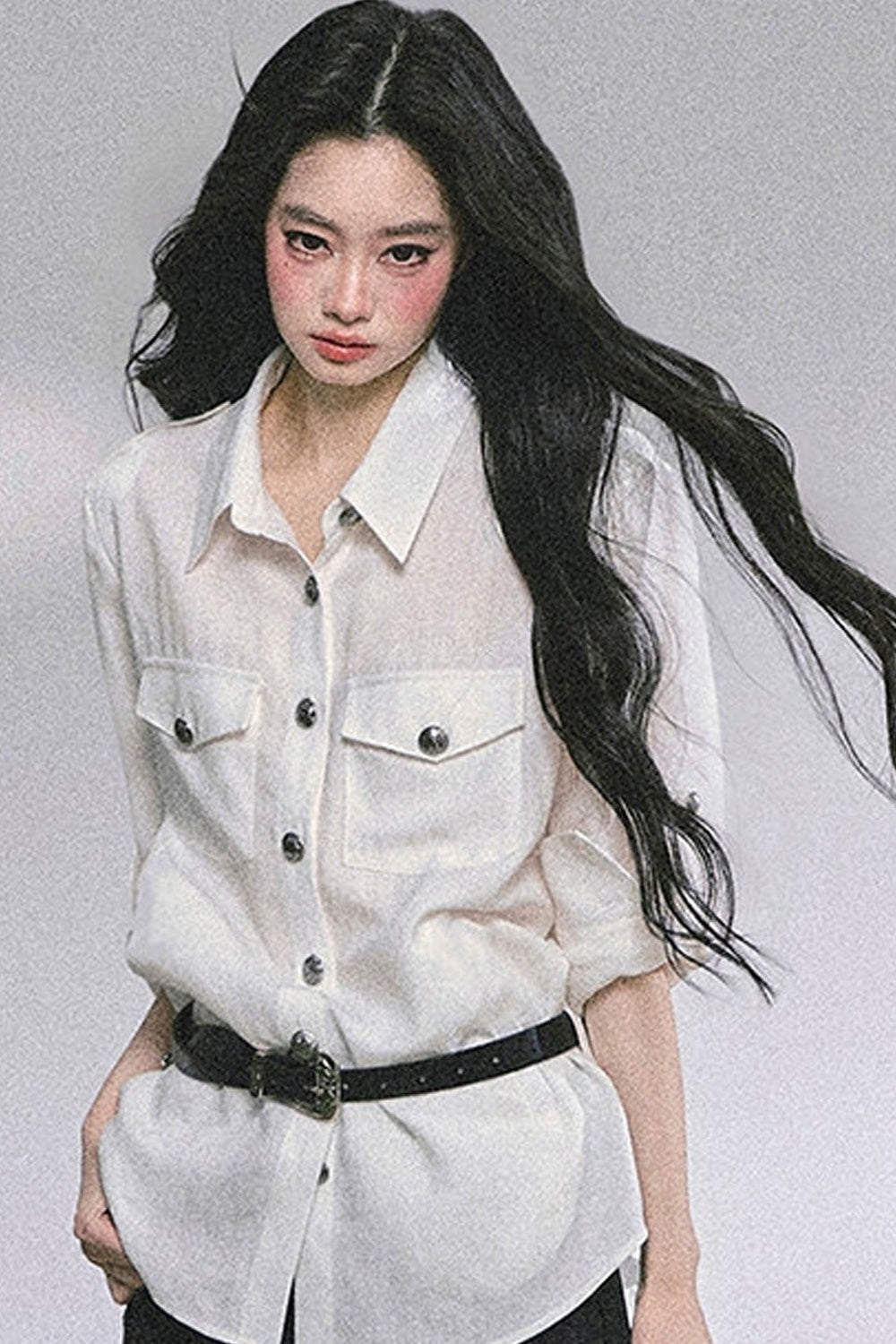 Camicia con collo polo francese