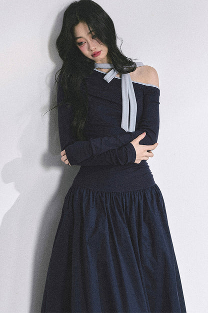 Retro Off-Shoulder Autumn Dress