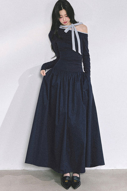 Retro Off-Shoulder Autumn Dress
