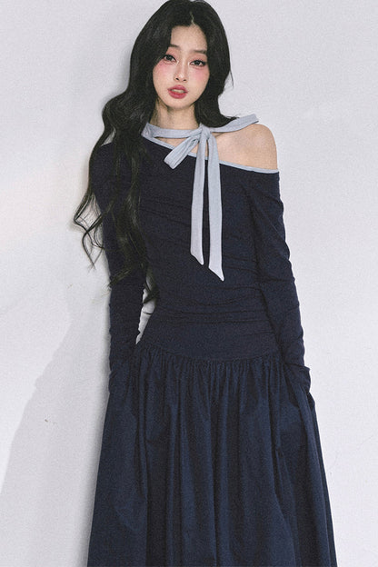 Retro Off-Shoulder Autumn Dress