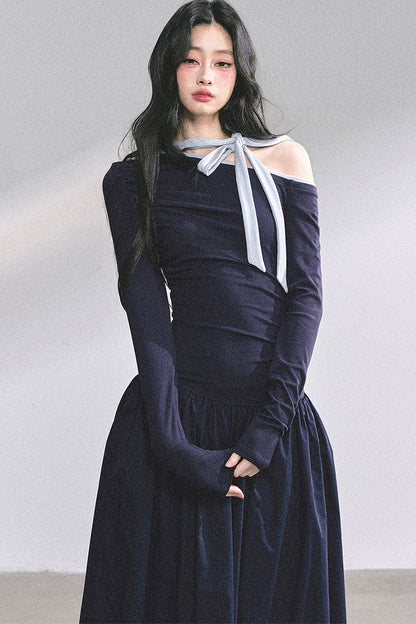 Retro Off-Shoulder Autumn Dress