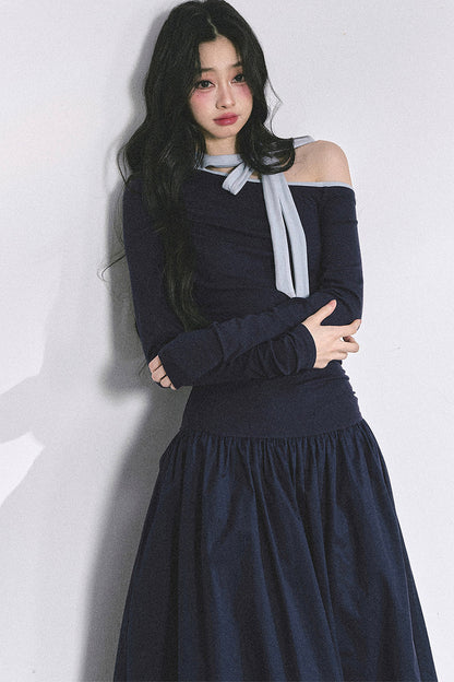 Retro Off-Shoulder Autumn Dress