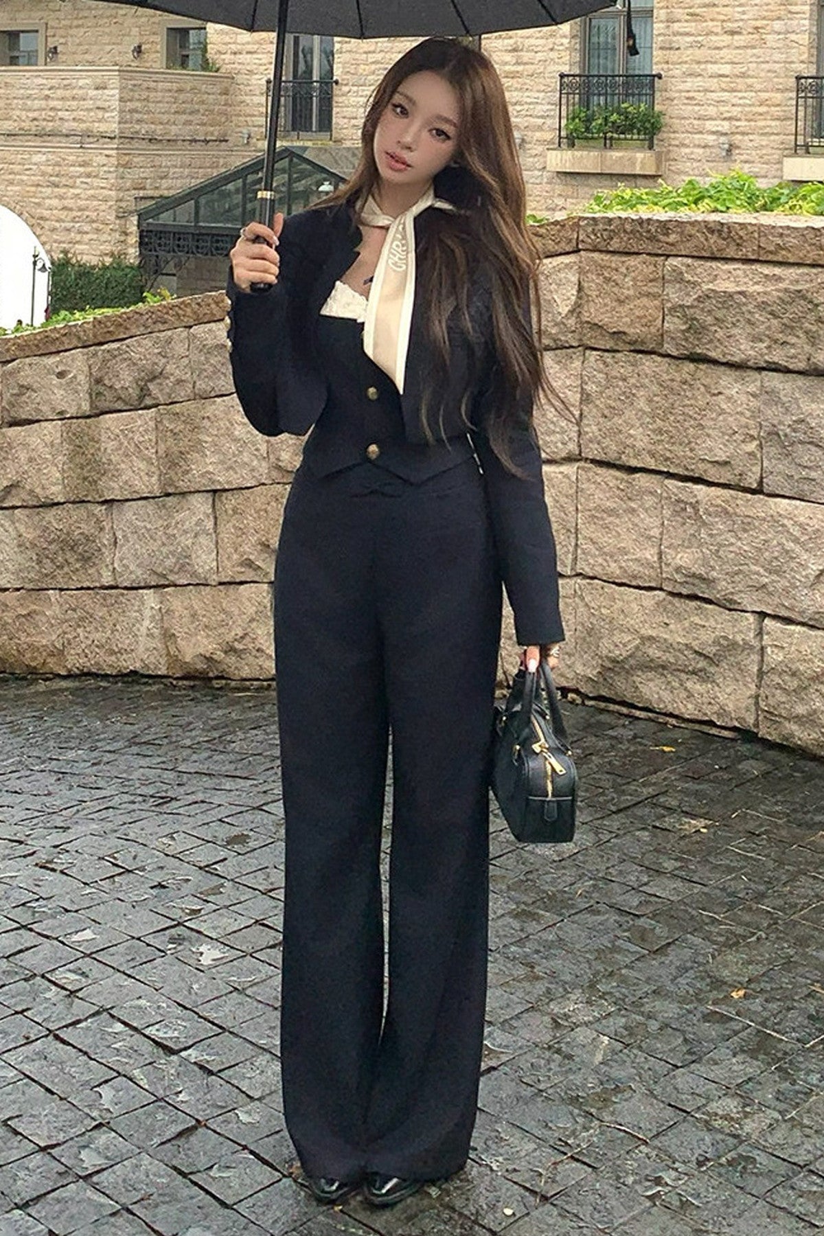 Hand-Embroidered Short Jacket Set-Up
