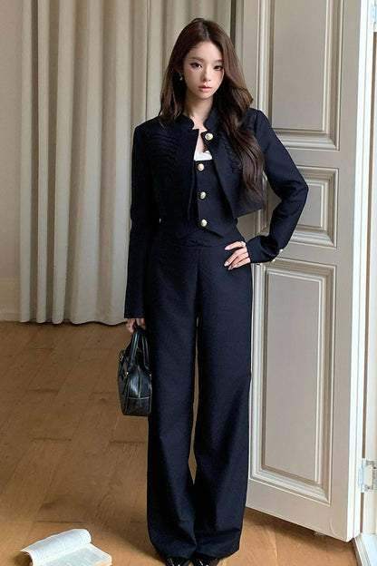 Hand-Embroidered Short Jacket Set-Up