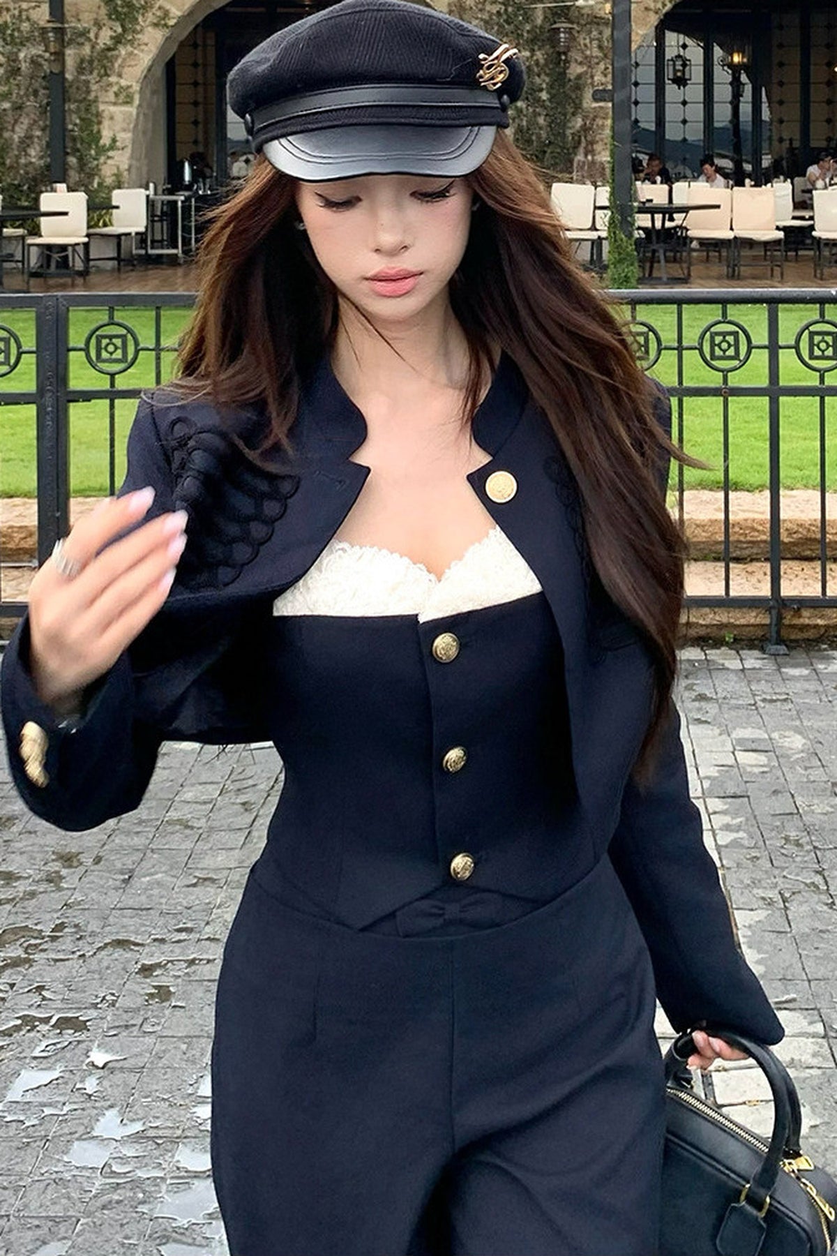 Hand-Embroidered Short Jacket Set-Up