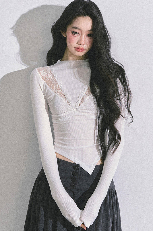 Showa Era Lace Knit Top