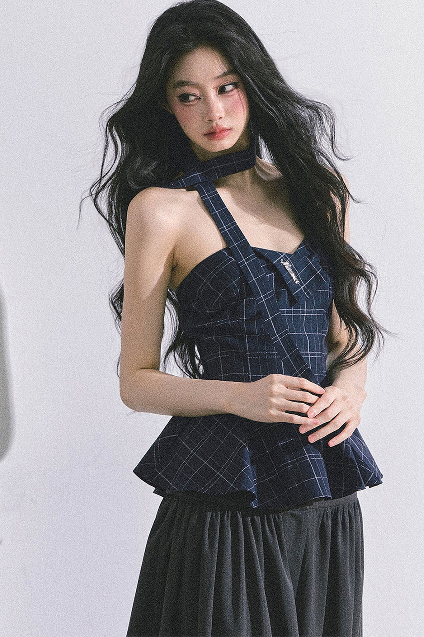 Blues Rhyme Plaid Tube Top
