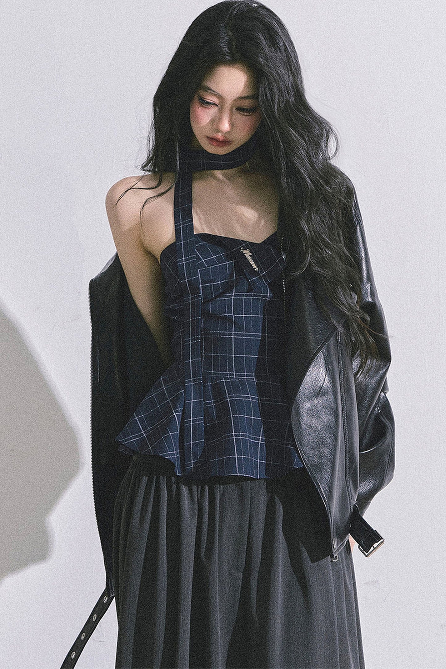 Blues Rhyme Plaid Tube Top