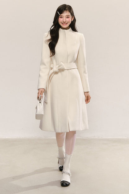 Belted Mid-Length Wool Jacket