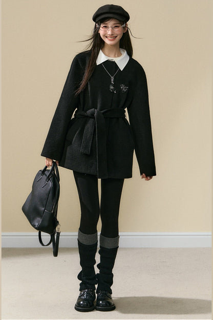 Shirt Collar Woolen Coat