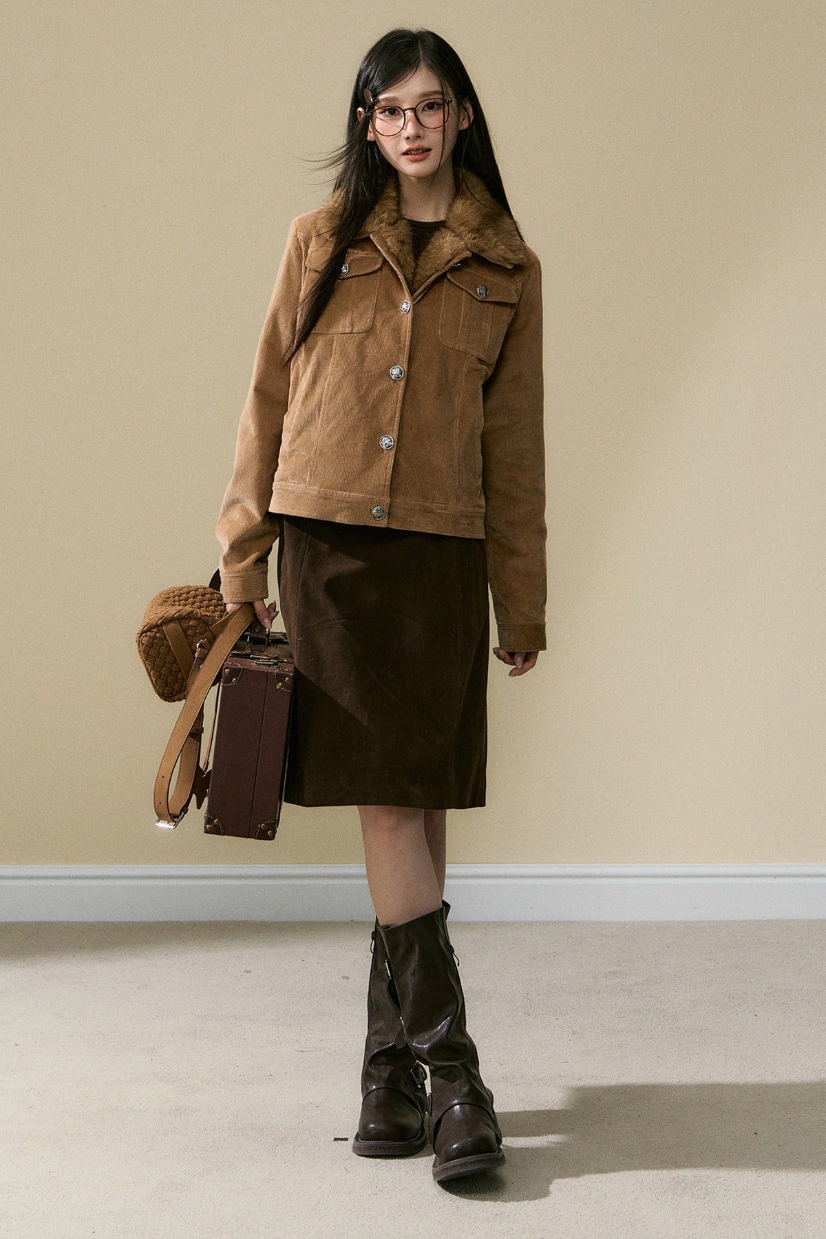 Brown Corduroy Jacket and Pants Set-Up