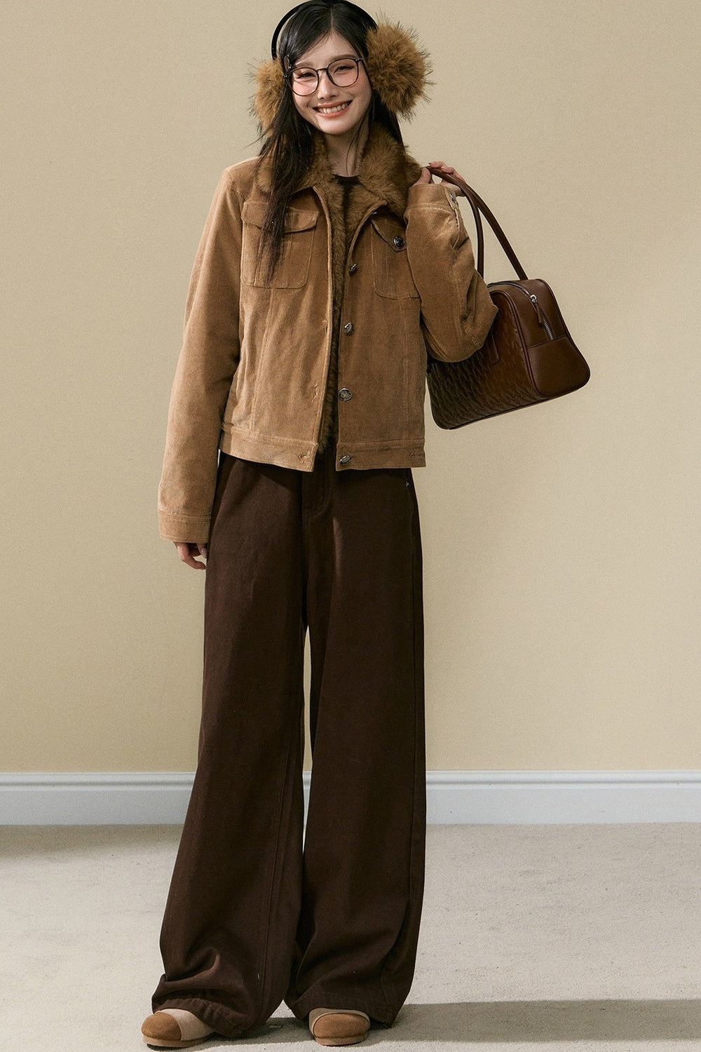 Brown Corduroy Jacket and Pants Set-Up