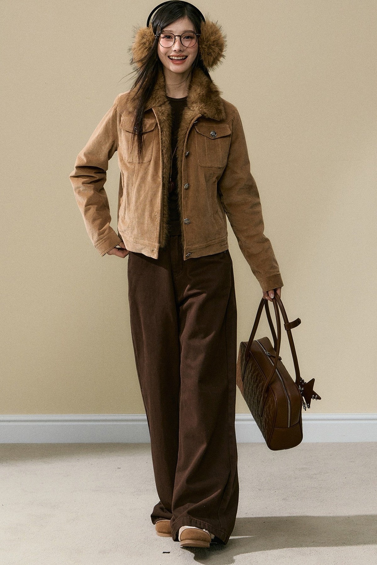 Brown Corduroy Jacket and Pants Set-Up
