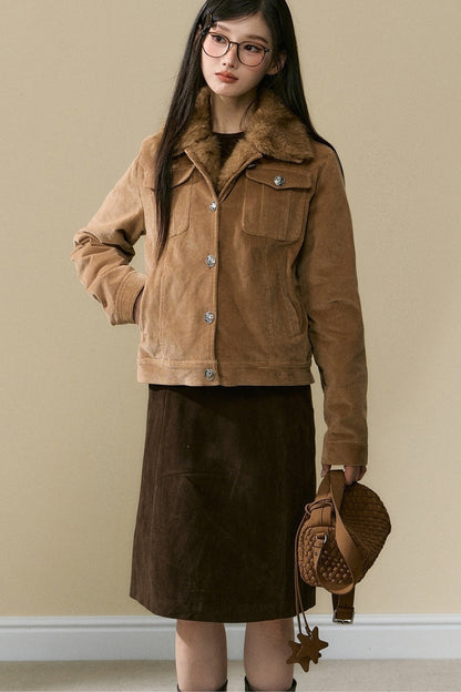 Brown Corduroy Jacket and Pants Set-Up
