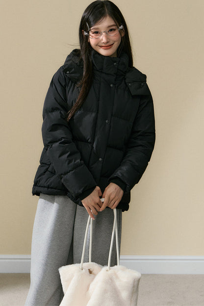 Loose Fit Hooded Duck Down Jacket